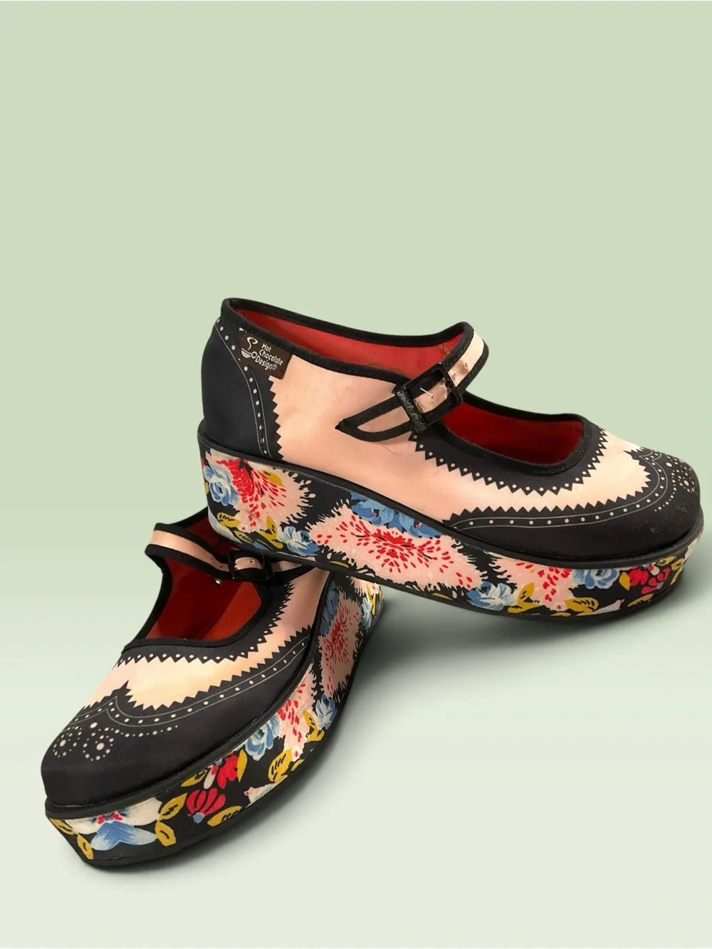 Hot Chocolate Design Habana Flower Mary Jane Platform Size 7
